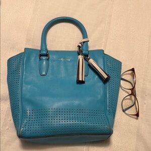 Coach Turquoise Perforated purse
